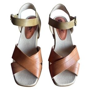 Pikolinos Brown Leather Block Heel Sandal 37